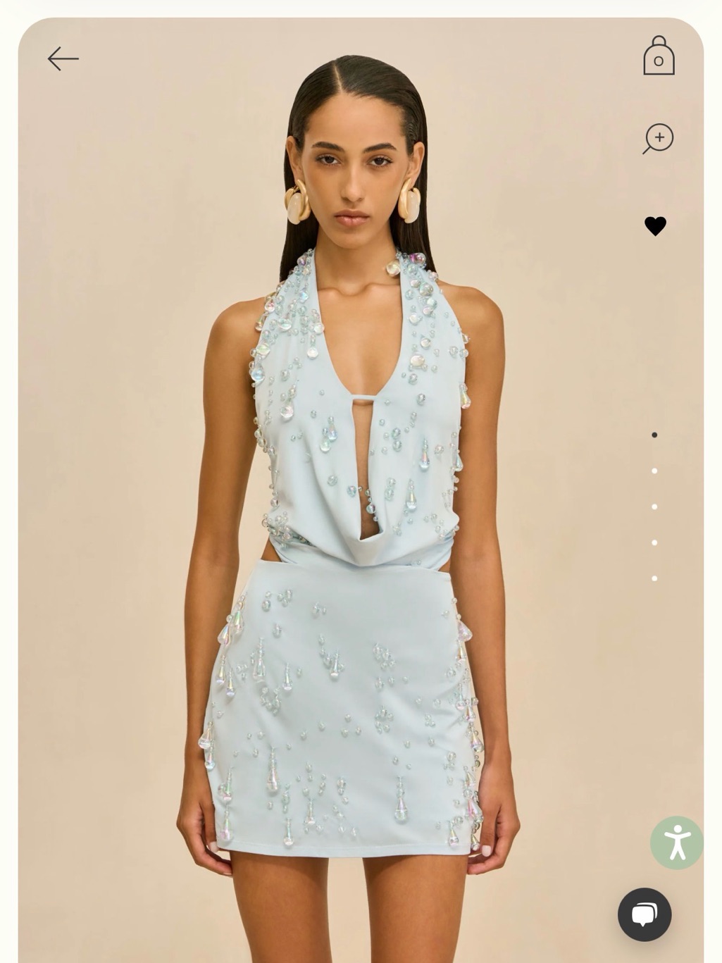 Cult Gaia Issey Dress - Crystal Embellished Mini Dress In Breeze